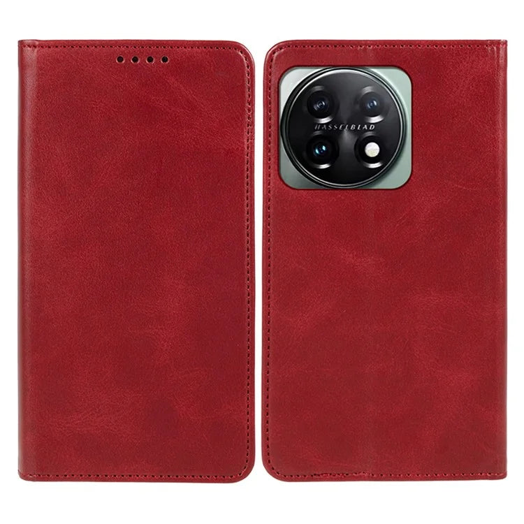 For OnePlus 11 5G Cell Phone Case Magnetic Calf Texture PU Leather+TPU Shell