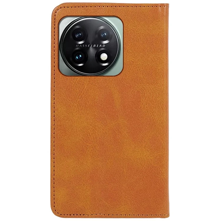 For OnePlus 11 5G Cell Phone Case Magnetic Calf Texture PU Leather+TPU Shell