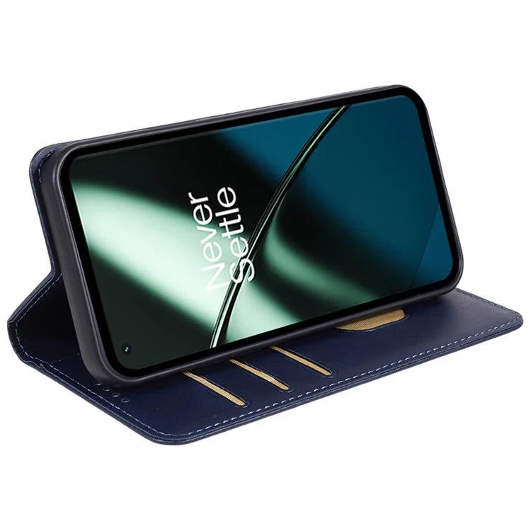 For OnePlus 11 5G Cell Phone Case Magnetic Calf Texture PU Leather+TPU Shell