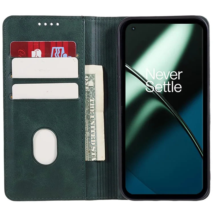 For OnePlus 11 5G Cell Phone Case Magnetic Calf Texture PU Leather+TPU Shell