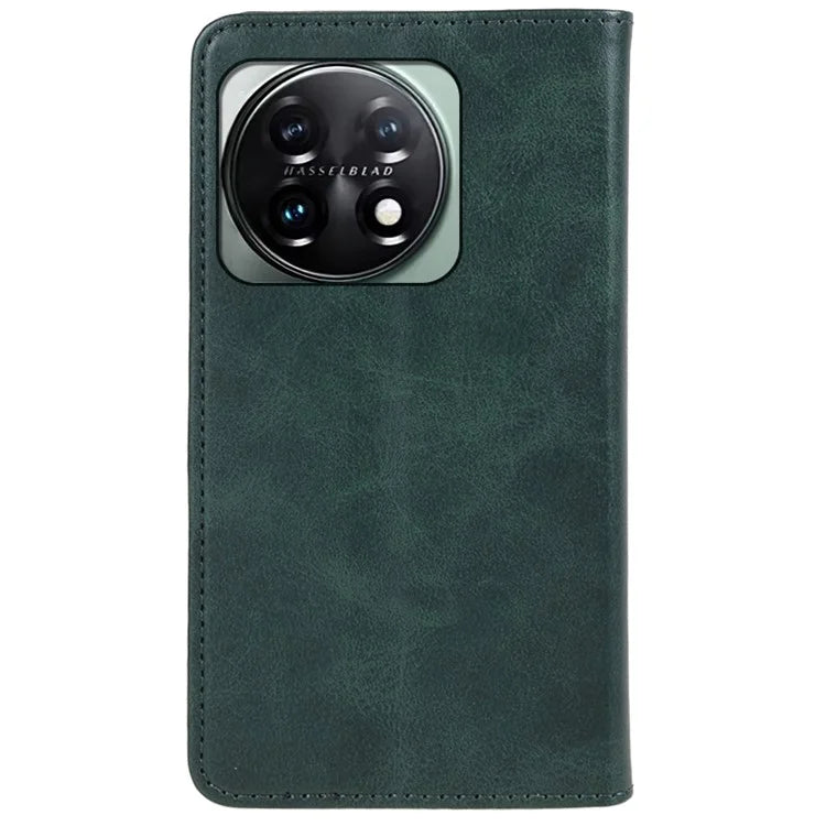 For OnePlus 11 5G Cell Phone Case Magnetic Calf Texture PU Leather+TPU Shell