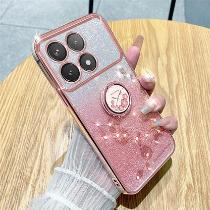 KADEM For Xiaomi Redmi K70 5G / K70 Pro 5G Ring Kickstand Cell Phone Case Glitter TPU Cover