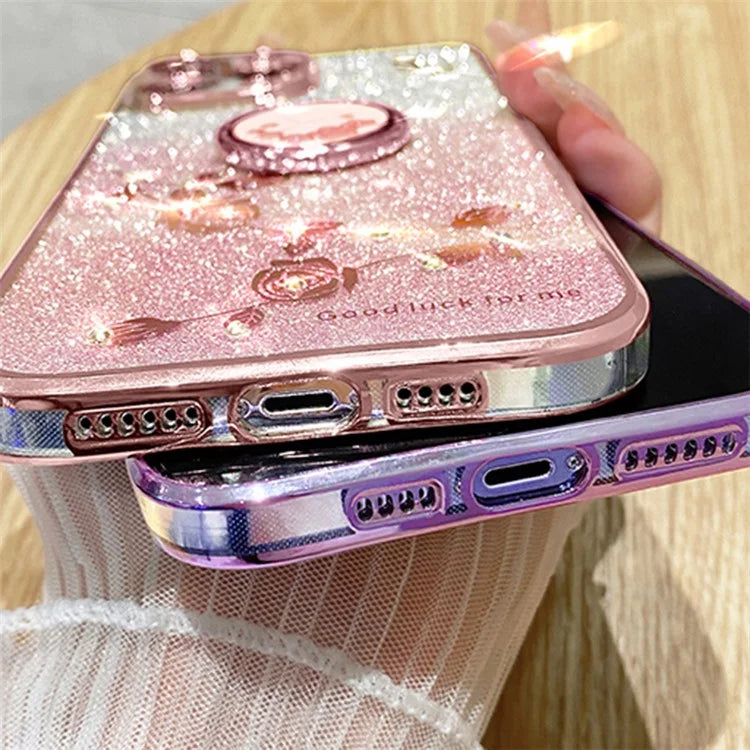 KADEM For Xiaomi Redmi K70 5G / K70 Pro 5G Ring Kickstand Cell Phone Case Glitter TPU Cover