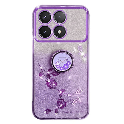 KADEM For Xiaomi Redmi K70 5G / K70 Pro 5G Ring Kickstand Cell Phone Case Glitter TPU Cover