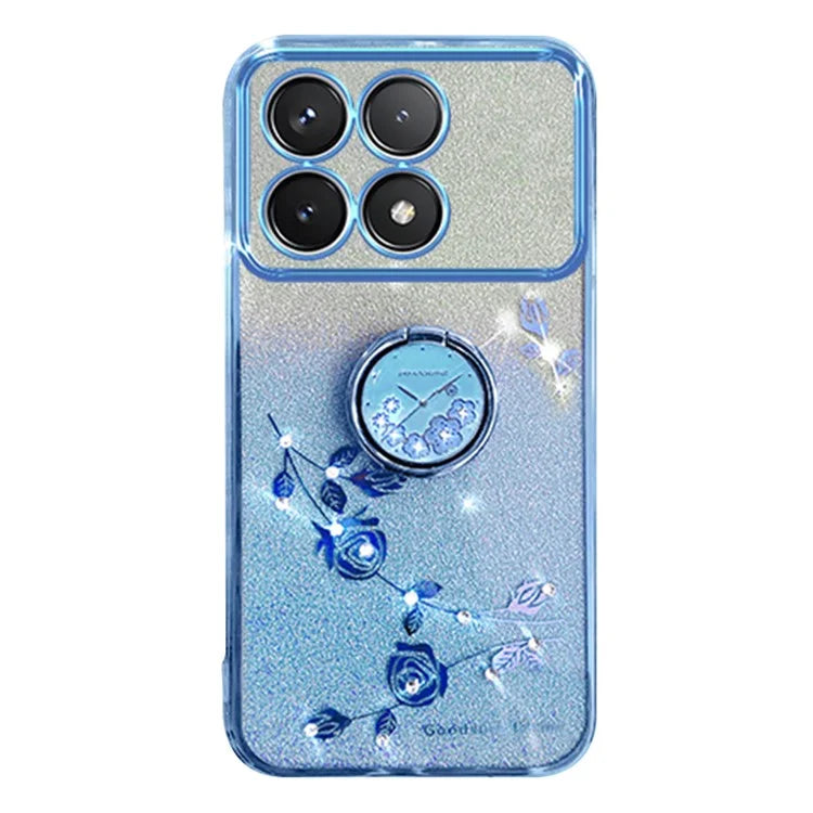 KADEM For Xiaomi Redmi K70 5G / K70 Pro 5G Ring Kickstand Cell Phone Case Glitter TPU Cover