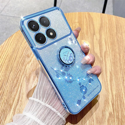 KADEM For Xiaomi Redmi K70 5G / K70 Pro 5G Ring Kickstand Cell Phone Case Glitter TPU Cover