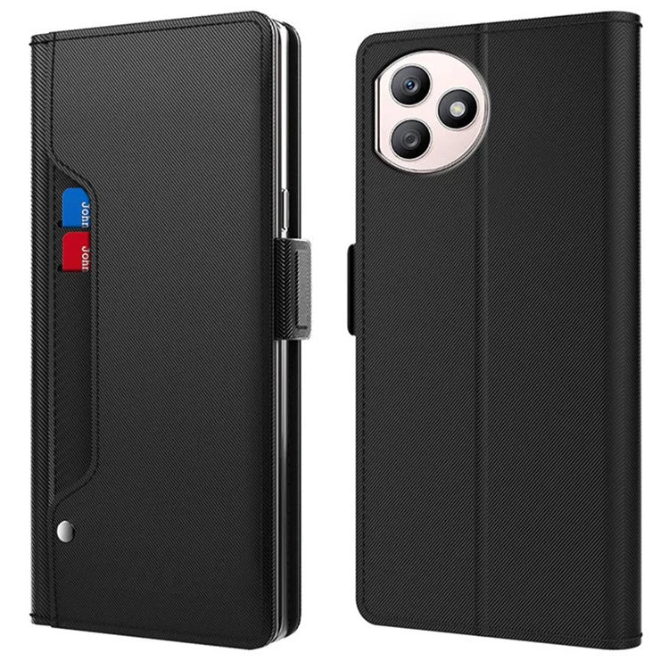 For Honor X50i+ 5G Cases Built-in Mirror PU Leather Stand Phone Shell
