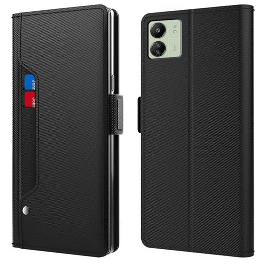 For Xiaomi Redmi 13C 4G / Poco C65 4G Phone Cases Mirror PU Leather Stand Magnetic Cover
