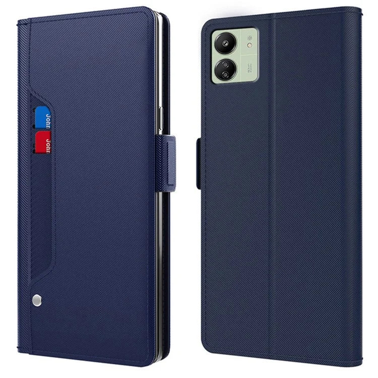 For Xiaomi Redmi 13C 4G / Poco C65 4G Phone Cases Mirror PU Leather Stand Magnetic Cover