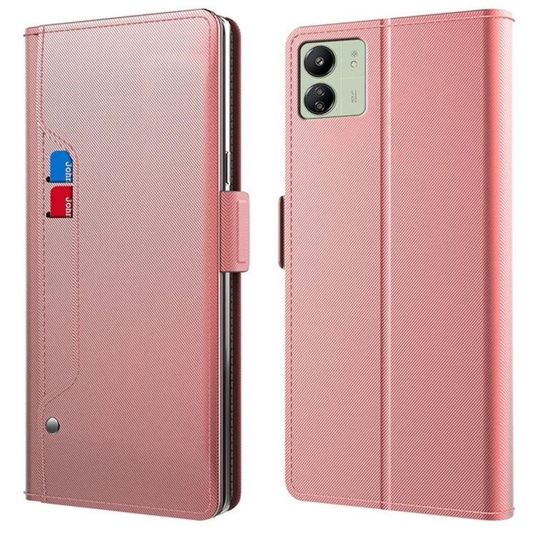 For Xiaomi Redmi 13C 4G / Poco C65 4G Phone Cases Mirror PU Leather Stand Magnetic Cover