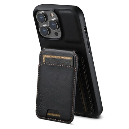 SUTENI H02 For iPhone 14 Pro Max Leather Case Waxy Texture Vertical Flip Card Holder Phone Cover