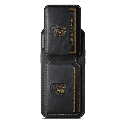 SUTENI H02 For iPhone 14 Pro Max Leather Case Waxy Texture Vertical Flip Card Holder Phone Cover