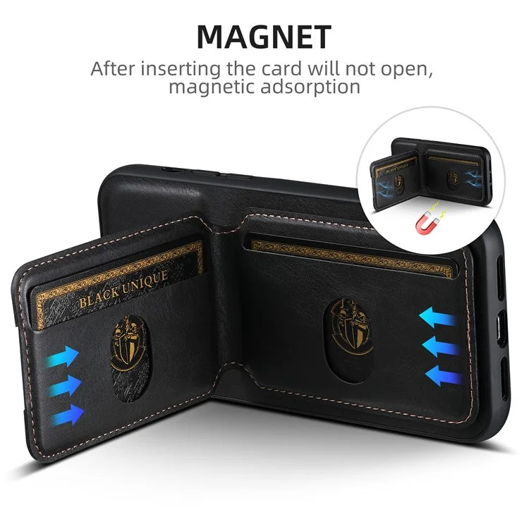 SUTENI H02 For iPhone 14 Pro Max Leather Case Waxy Texture Vertical Flip Card Holder Phone Cover