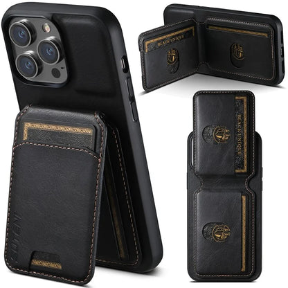 SUTENI H02 For iPhone 14 Pro Max Leather Case Waxy Texture Vertical Flip Card Holder Phone Cover