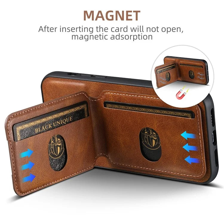SUTENI H02 For iPhone 14 Pro Max Leather Case Waxy Texture Vertical Flip Card Holder Phone Cover