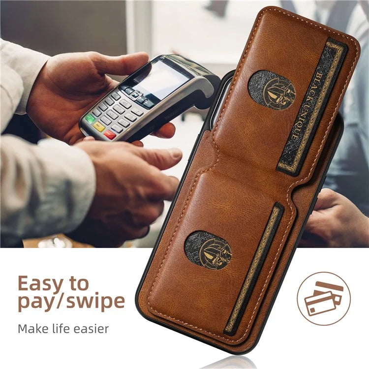 SUTENI H02 For iPhone 14 Pro Max Leather Case Waxy Texture Vertical Flip Card Holder Phone Cover