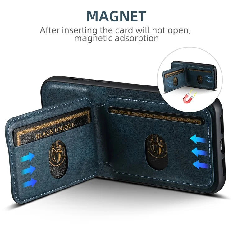 SUTENI H02 For iPhone 14 Pro Max Leather Case Waxy Texture Vertical Flip Card Holder Phone Cover