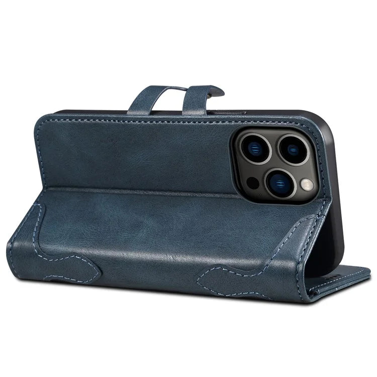 SUTENI Q03 Series for iPhone 15 Pro Max Leather Phone Case Wallet Wavy Texture