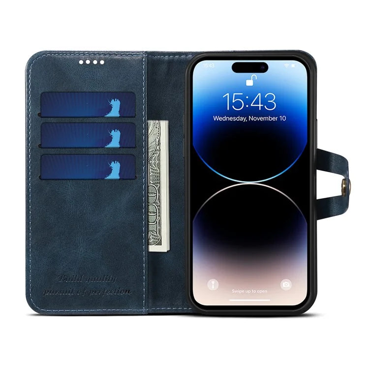 SUTENI Q03 Series for iPhone 15 Pro Max Leather Phone Case Wallet Wavy Texture