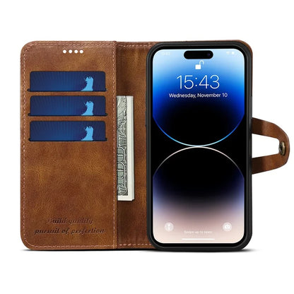 SUTENI Q03 Series for iPhone 15 Pro Max Leather Phone Case Wallet Wavy Texture