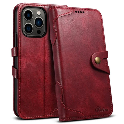 SUTENI Q03 Series for iPhone 15 Pro Max Leather Phone Case Wallet Wavy Texture