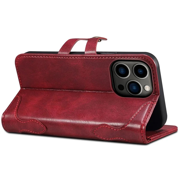 SUTENI Q03 Series for iPhone 15 Pro Max Leather Phone Case Wallet Wavy Texture