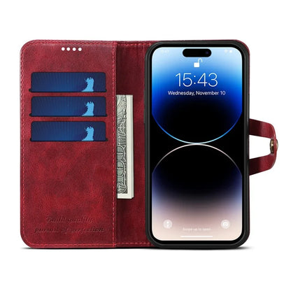 SUTENI Q03 Series for iPhone 15 Pro Max Leather Phone Case Wallet Wavy Texture