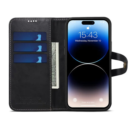 SUTENI Q03 Series for iPhone 15 Pro Max Leather Phone Case Wallet Wavy Texture