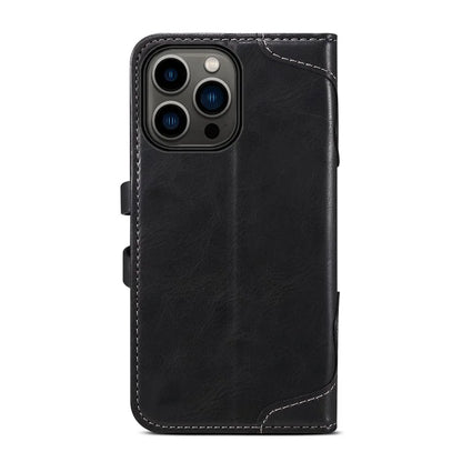 SUTENI Q03 Series for iPhone 15 Pro Max Leather Phone Case Wallet Wavy Texture