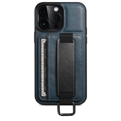 SUTENI H13 For iPhone 15 Pro Max Case PU Leather Coated PC+TPU Phone Shell with Kickstand, Card Slot