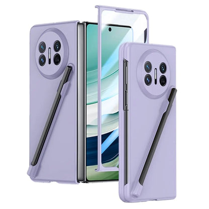 For Huawei Mate X5 Case Hard PC Phone Cover with Tempered Glass Film / Stylus Pen