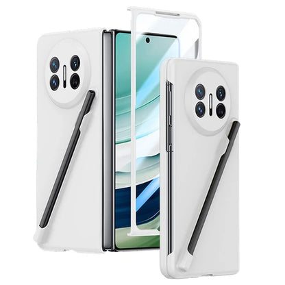 For Huawei Mate X5 Case Hard PC Phone Cover with Tempered Glass Film / Stylus Pen