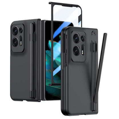 For Oppo Find N2 5G PC Phone Case Skin Touch Phone Cover with Tempered Glass Film / Stylus Pen