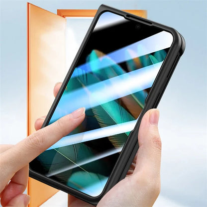 For Oppo Find N2 5G PC Phone Case Skin Touch Phone Cover with Tempered Glass Film / Stylus Pen