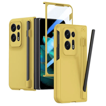 For Oppo Find N2 5G PC Phone Case Skin Touch Phone Cover with Tempered Glass Film / Stylus Pen
