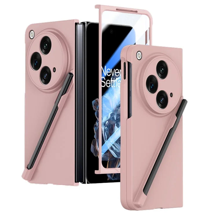 For Oppo Find N3 5G Phone Case with Tempered Glass Film / Stylus Pen Skin Touch Feel