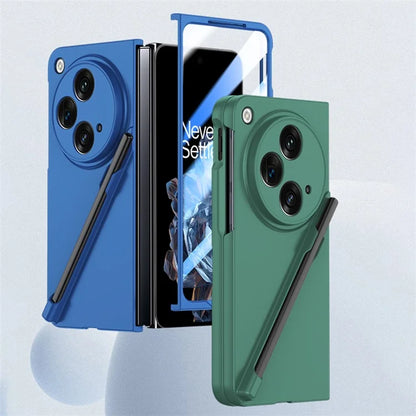 For Oppo Find N3 5G Phone Case with Tempered Glass Film / Stylus Pen Skin Touch Feel