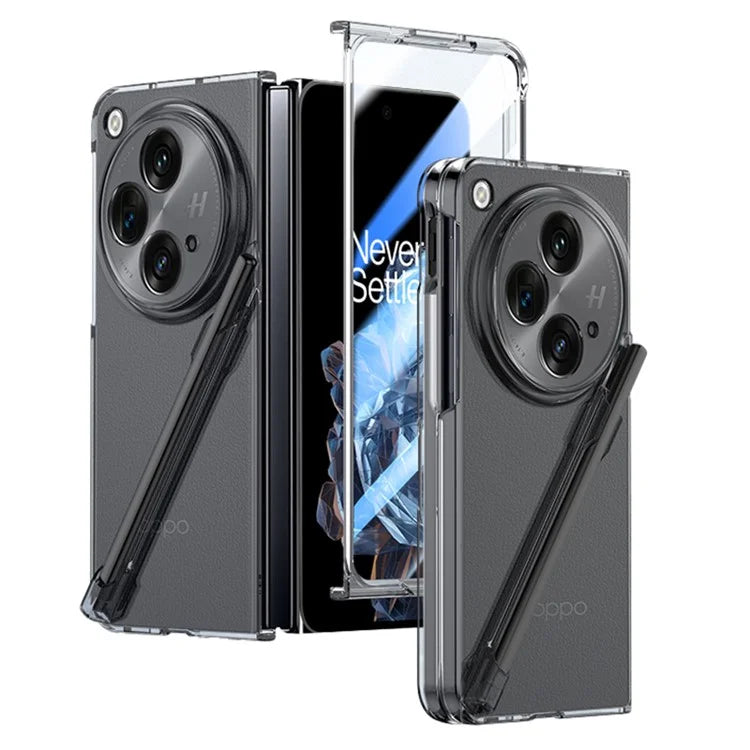 For Oppo Find N3 5G Phone Case with Tempered Glass Film / Stylus Pen Skin Touch Feel