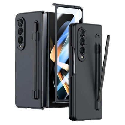 For Samsung Galaxy Z Fold4 5G Phone Case PC Protective Cover with Tempered Glass Film / Stylus Pen