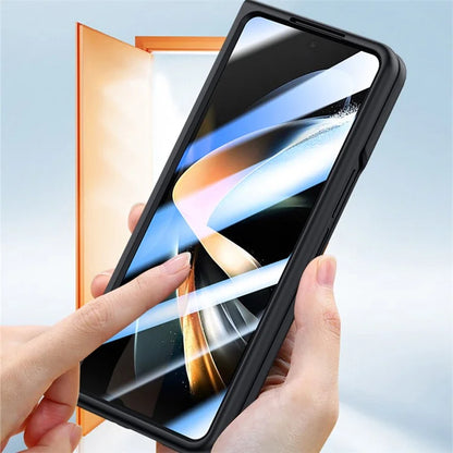 For Samsung Galaxy Z Fold4 5G Phone Case PC Protective Cover with Tempered Glass Film / Stylus Pen