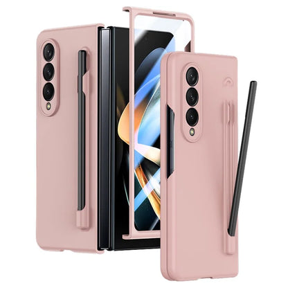 For Samsung Galaxy Z Fold4 5G Phone Case PC Protective Cover with Tempered Glass Film / Stylus Pen