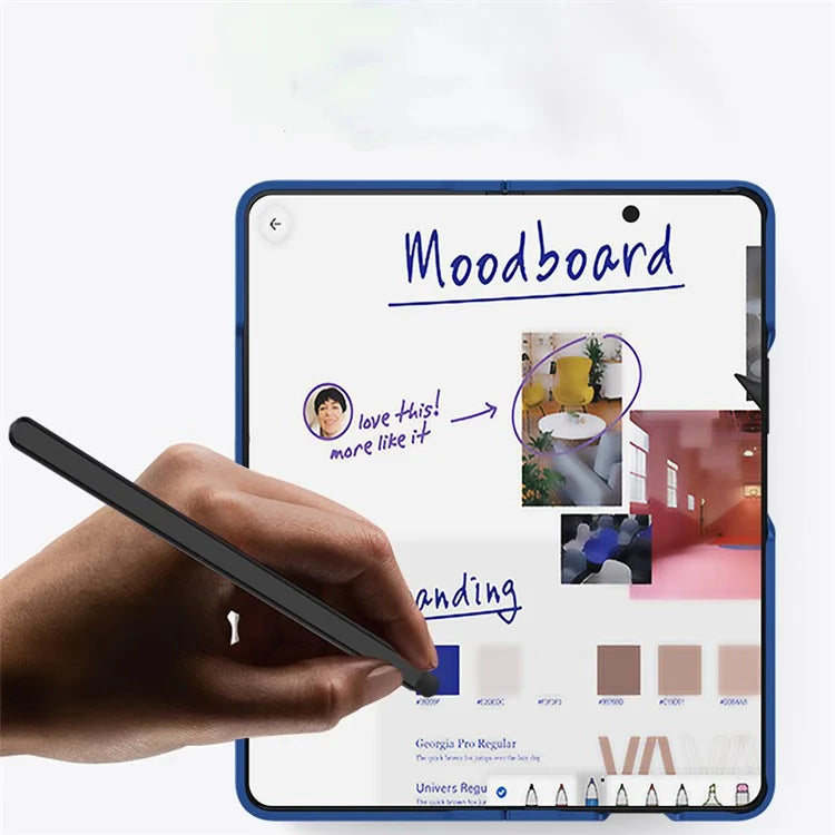 For Samsung Galaxy Z Fold4 5G Phone Case PC Protective Cover with Tempered Glass Film / Stylus Pen