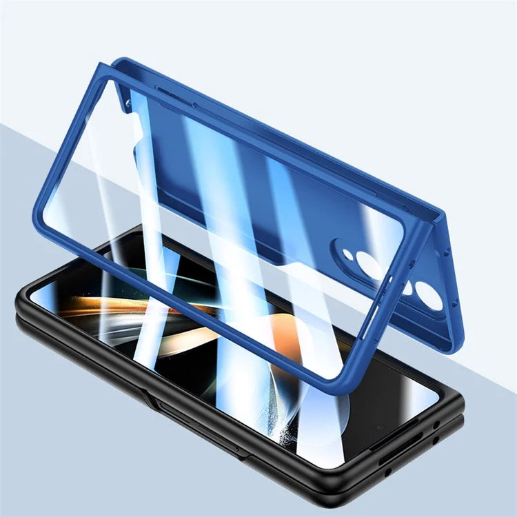 For Samsung Galaxy Z Fold4 5G Phone Case PC Protective Cover with Tempered Glass Film / Stylus Pen