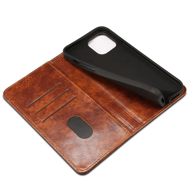 SUTENI For iPhone 15 Plus Magnetic Case Drop-resistant PU Leather Card Holder Phone Protector