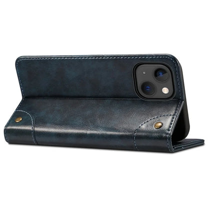 SUTENI For iPhone 15 Plus Magnetic Case Drop-resistant PU Leather Card Holder Phone Protector