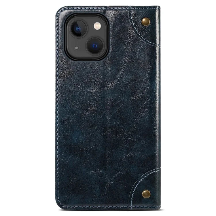 SUTENI For iPhone 15 Plus Magnetic Case Drop-resistant PU Leather Card Holder Phone Protector