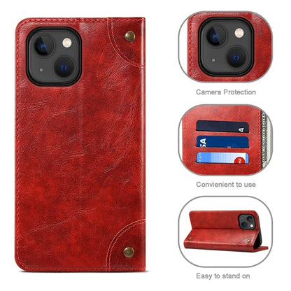 SUTENI For iPhone 15 Plus Magnetic Case Drop-resistant PU Leather Card Holder Phone Protector