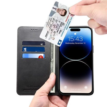 SUTENI for iPhone 15 Pro Max Simple Leather Case Wallet Phone Cover