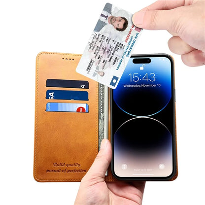 SUTENI for iPhone 15 Plus Wallet Case Calf Texture PU Leather Phone Stand