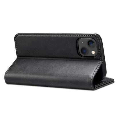 SUTENI for iPhone 15 Plus Wallet Case Calf Texture PU Leather Phone Stand